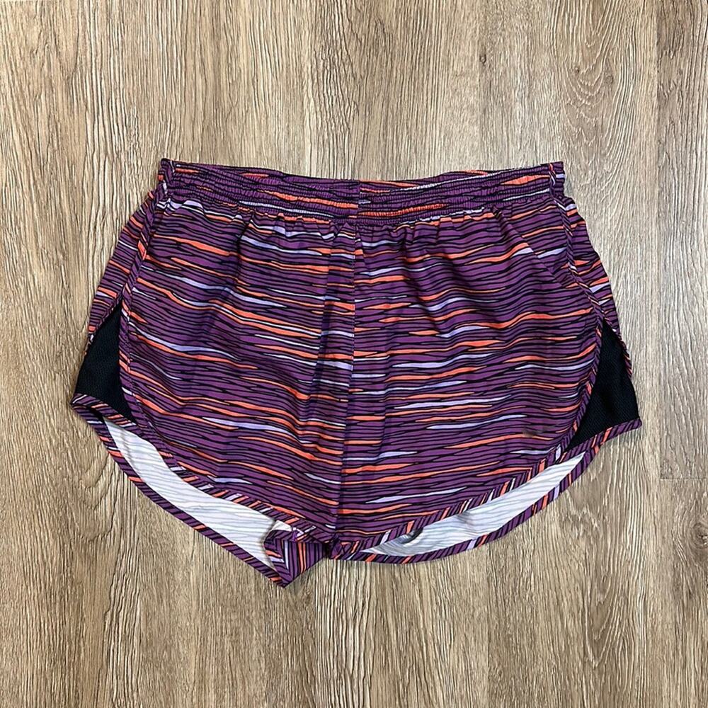 Nike‎ Running Shorts Purple Striped Small Mid Rise Athletic Lightweight